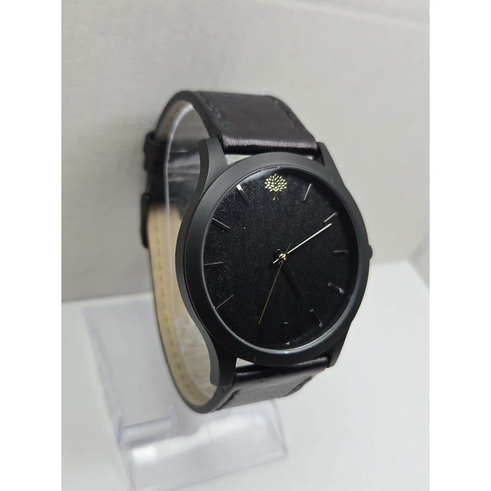 Lux Woods Boylan Black Woodgrain Minimalist 45mm Watch Mens Quartz New Battery